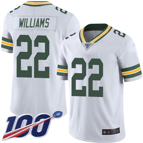 Green Bay Packers Limited White Men #22 Williams Dexter Road Jersey Nike NFL 100th Season Vapor Untouchable->youth nfl jersey->Youth Jersey